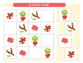 Sudoku for kids. Kids activity sheet. Training logic, educational game. Sudoku game with funny monsters.